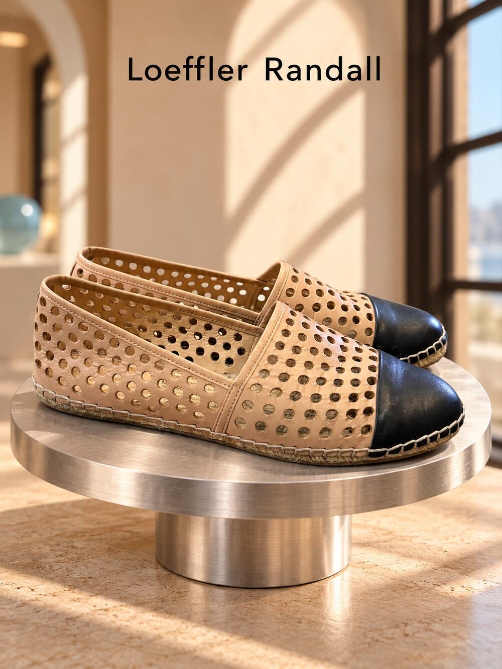 Loeffler Randall Mara Perforated Espadrille Flats Size 8B